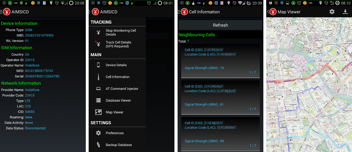 Mapping view. Cell Tracker. IMSI Catcher для прослушивания телефона. Cell Tracker Интерфейс. Смена IMSI на андроид.